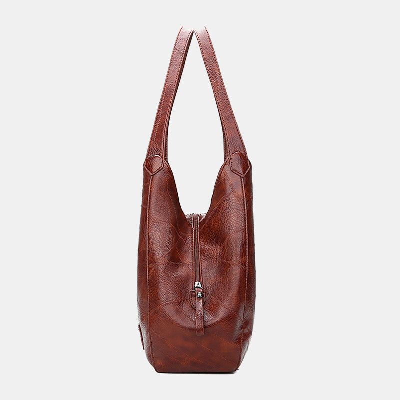 Bolso De Mano Retro Sólido De Gran Capacidad Para Mujer Bolso Bandolera