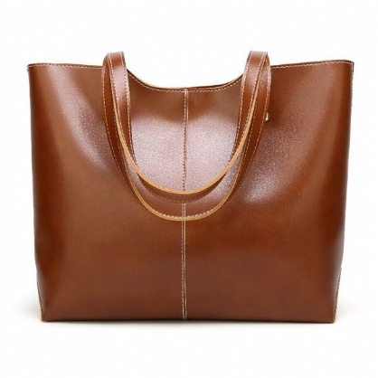 Bolso De Mano Simple Retro De Cuero De La Pu Para Mujer