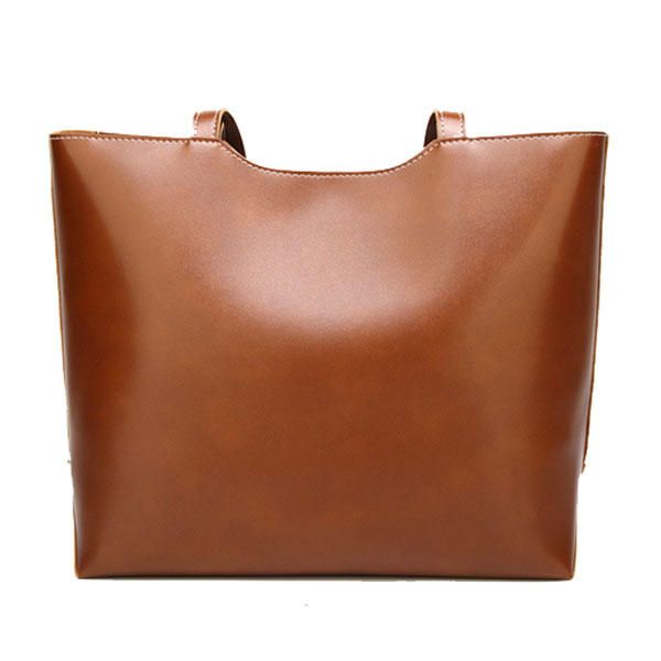 Bolso De Mano Simple Retro De Cuero De La Pu Para Mujer