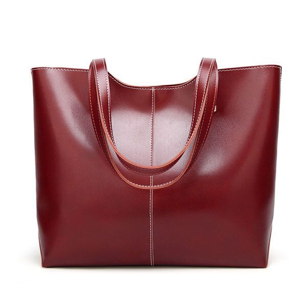 Bolso De Mano Simple Retro De Cuero De La Pu Para Mujer