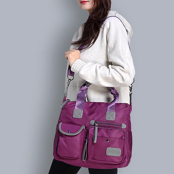 Bolso Multifunción De Múltiples Bolsillos De Gran Capacidad Impermeable De Nailon Para Mujer