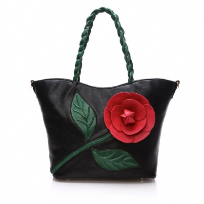 Bolso Multifuncional De Cuero De Pu Vintage Rosa Sólido Para Mujer