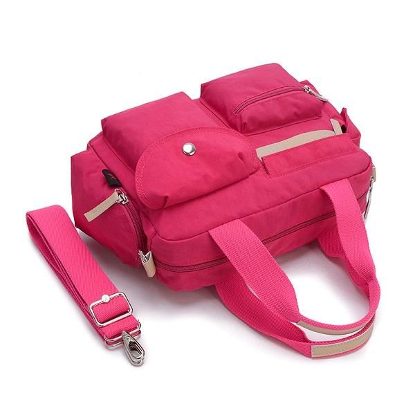 Bolso De Nailon Impermeable Para Mujer Bolso Cruzado Con Múltiples Bolsillos