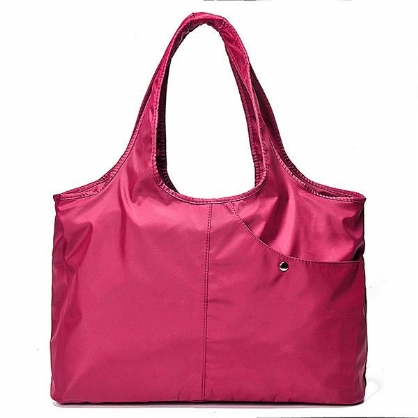 Bolso De Nailon Para Mujer Bolso De Mano Sólido Bolso De Compras Con Múltiples Bolsillos