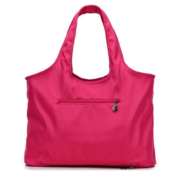 Bolso De Nailon Para Mujer Bolso De Mano Sólido Bolso De Compras Con Múltiples Bolsillos