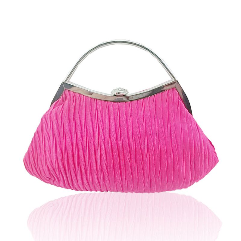 Bolso De Noche Con Diseño De Pliegue Para Mujer Cute Lady Fashion Trend Clutch Bag