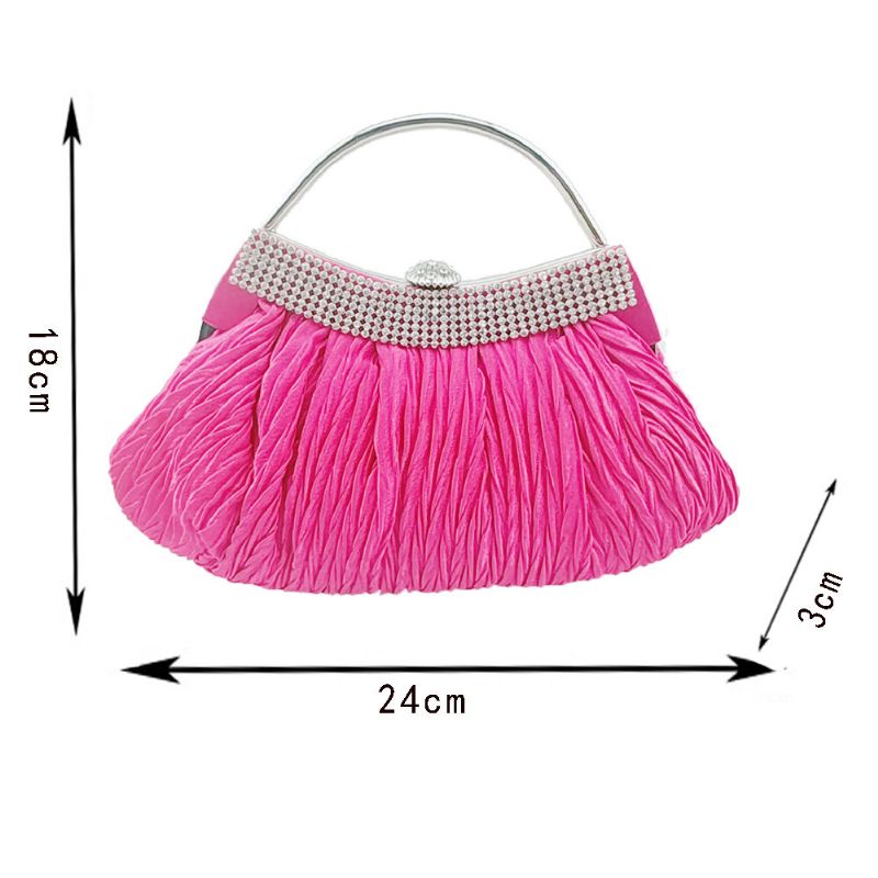 Bolso De Noche Con Diseño De Pliegue Para Mujer Cute Lady Fashion Trend Clutch Bag