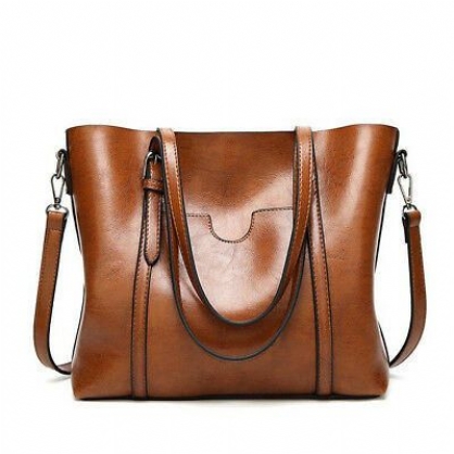 Bolso Retro Grande Para Mujer Bolso De Compras De Cuero Bolso Bandolera De Hombro