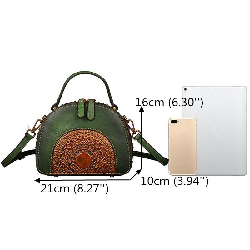 Bolso Vintage De Cuero Genuino Para Mujer Bolso Bandolera De Color De Cepillo De Doble Capa