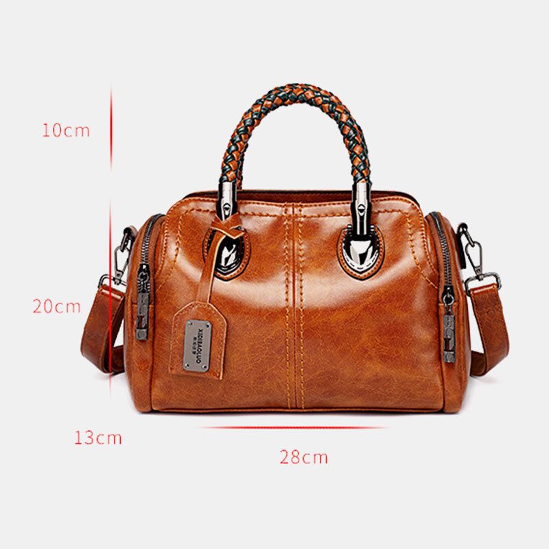 Bolso Vintage Para Mujer Bolso Bandolera De Cuero Con Cera De Aceite