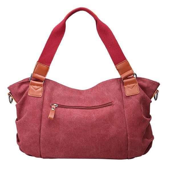 Bolsos De Lona Para Mujer Bolsos De Hombro Casuales Bolsos Cruzados De Color En Contraste