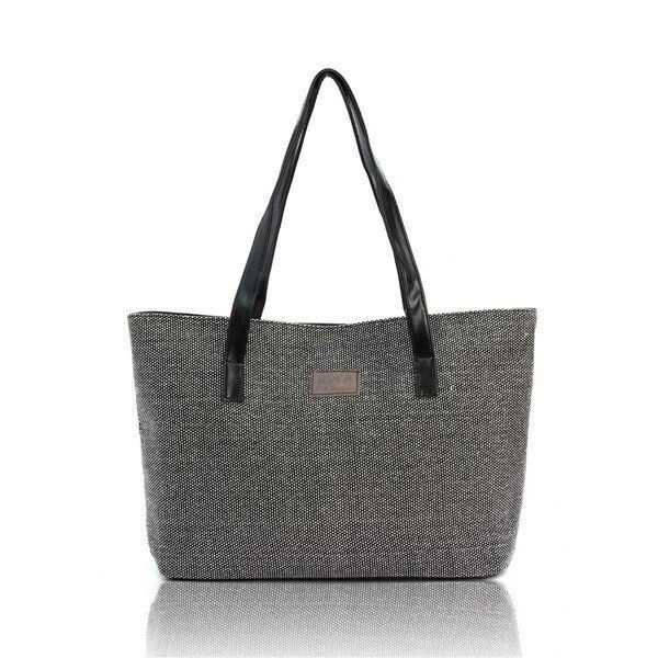 Bolsos De Lona Para Mujer Bolsos De Hombro Simples Y Casuales Bolsos De Compras De Gran Capacidad