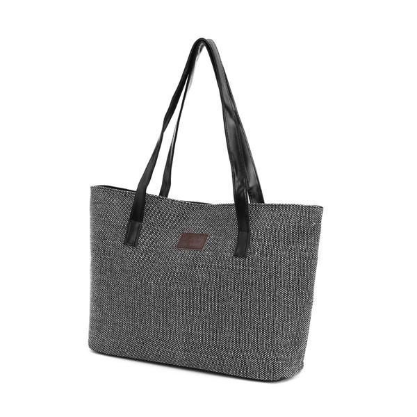 Bolsos De Lona Para Mujer Bolsos De Hombro Simples Y Casuales Bolsos De Compras De Gran Capacidad