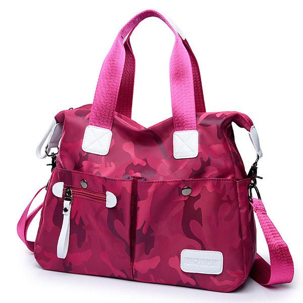 Bolsos De Mano De Camuflaje De Nailon Para Mujer Bolsillos Delanteros Bolsos De Hombro Bolsos Cruzados