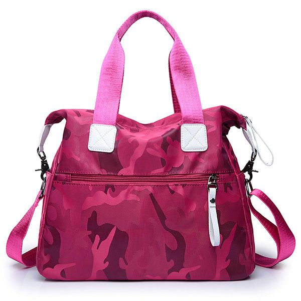 Bolsos De Mano De Camuflaje De Nailon Para Mujer Bolsillos Delanteros Bolsos De Hombro Bolsos Cruzados