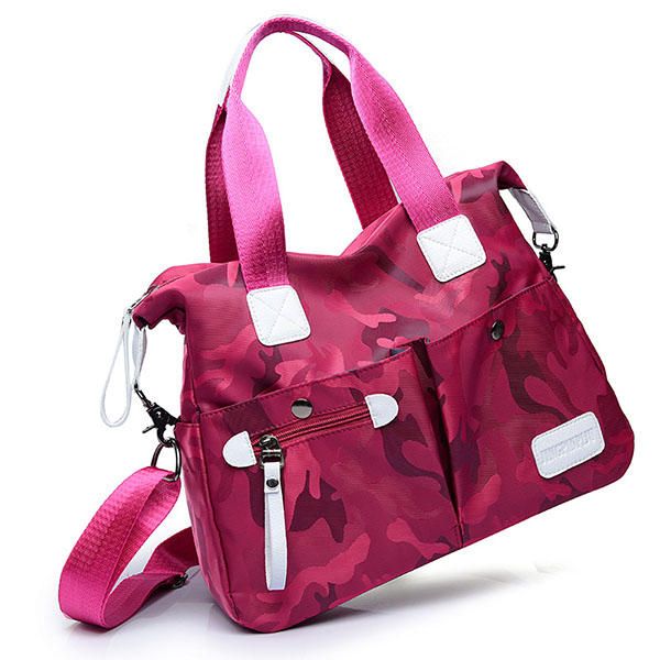 Bolsos De Mano De Camuflaje De Nailon Para Mujer Bolsillos Delanteros Bolsos De Hombro Bolsos Cruzados