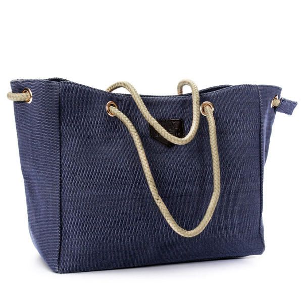 Bolsos De Mano De Cuerda De Lona Para Mujer Bolsos De Hombro Casuales Bolsos De Compras Con Capacidad