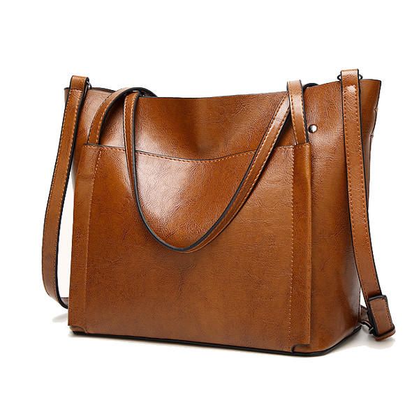 Bolsos De Mano De Cuero De Aceite Para Mujer Bolsos De Hombro Vintage Bolsos Cruzados Con Capacidad