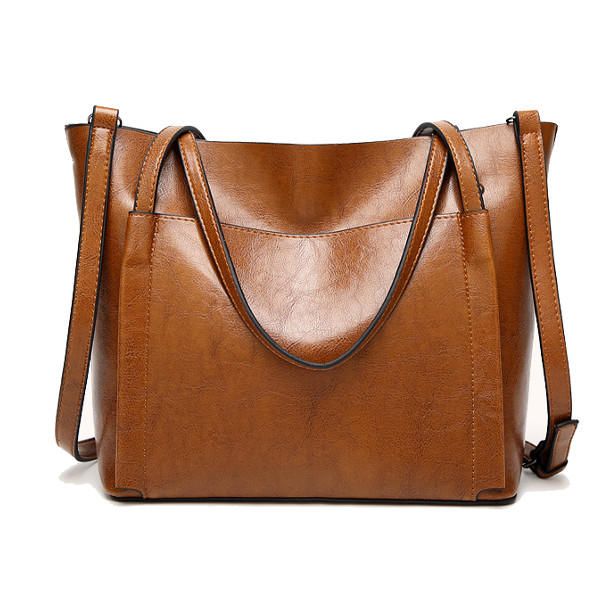 Bolsos De Mano De Cuero De Aceite Para Mujer Bolsos De Hombro Vintage Bolsos Cruzados Con Capacidad