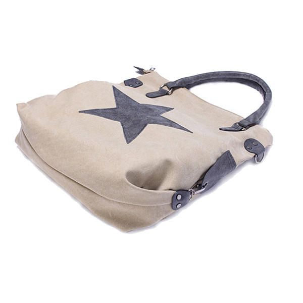 Bolsos De Mano De Lona Con Estrellas Para Mujer Bolsos De Hombro Retro Bolsos Cruzados De Compras Con Capacidad