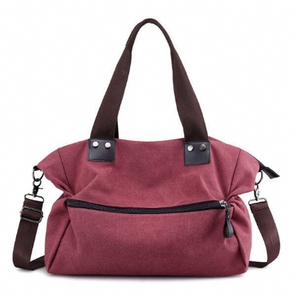 Bolsos De Mano De Lona Para Mujer Bolsos Cruzados Bolsillos Delanteros Casuales Bolsos De Hombro