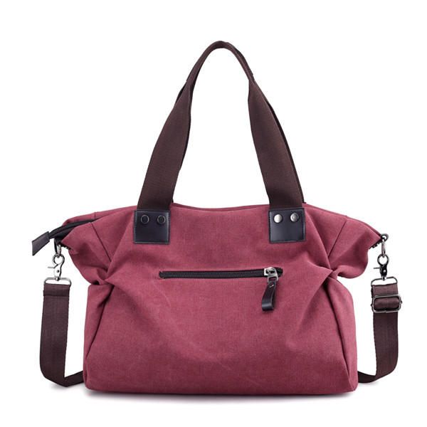 Bolsos De Mano De Lona Para Mujer Bolsos Cruzados Bolsillos Delanteros Casuales Bolsos De Hombro