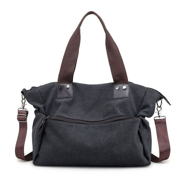 Bolsos De Mano De Lona Para Mujer Bolsos Cruzados Bolsillos Delanteros Casuales Bolsos De Hombro