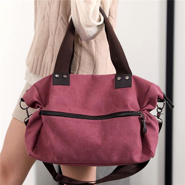 Bolsos De Mano De Lona Para Mujer Bolsos Cruzados Bolsillos Delanteros Casuales Bolsos De Hombro