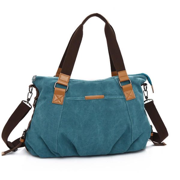 Bolsos De Mano De Lona Retro Para Mujer Bolsos De Hombro Casuales Bolsos Cruzados De Compras Con Capacidad