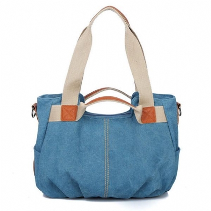 Bolsos De Mano De Lona Vintage Para Mujer Bolsos De Hombro Casuales Bolsos De Compras Con Capacidad Bolsos Cruzados