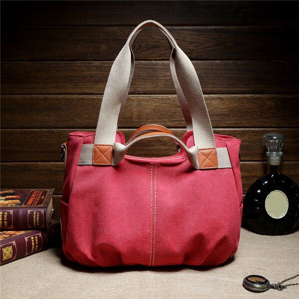 Bolsos De Mano De Lona Vintage Para Mujer Bolsos De Hombro Casuales Bolsos De Compras Con Capacidad Bolsos Cruzados