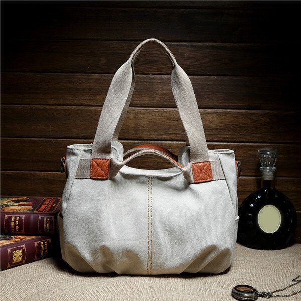 Bolsos De Mano De Lona Vintage Para Mujer Bolsos De Hombro Casuales Bolsos De Compras Con Capacidad Bolsos Cruzados