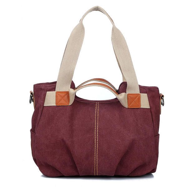 Bolsos De Mano De Lona Vintage Para Mujer Bolsos De Hombro Casuales Bolsos De Compras Con Capacidad Bolsos Cruzados