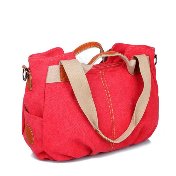 Bolsos De Mano De Lona Vintage Para Mujer Bolsos De Hombro Casuales Bolsos De Compras Con Capacidad Bolsos Cruzados