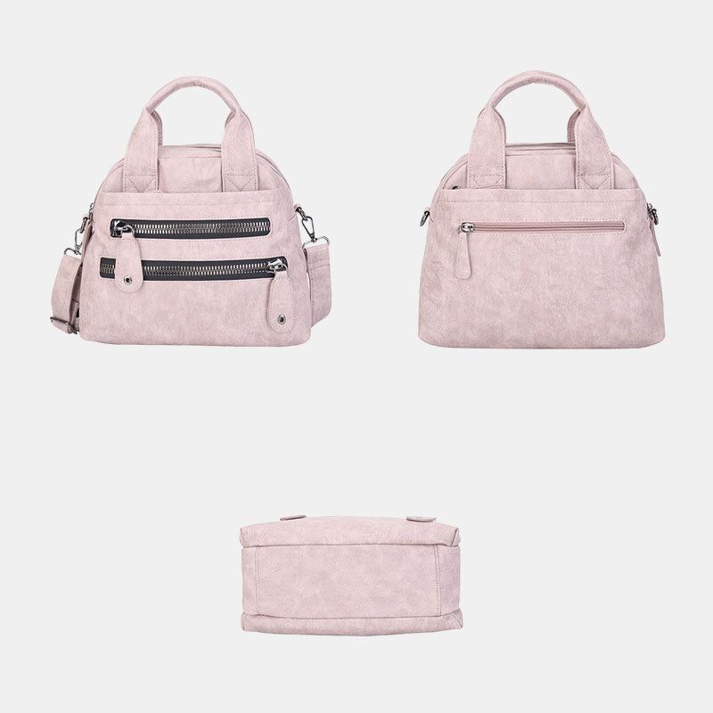 Bolsos Multibolsillos Para Mujer Bolso Bandolera Impermeable De Cuero