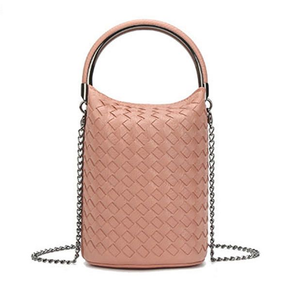 Bolsos Para Teléfono De Tejido Para Mujer Mini Bolsos De Hombro Bolsos Cruzados Con Cubo De Cadena