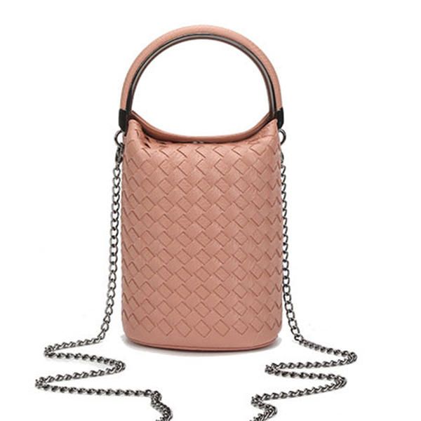 Bolsos Para Teléfono De Tejido Para Mujer Mini Bolsos De Hombro Bolsos Cruzados Con Cubo De Cadena