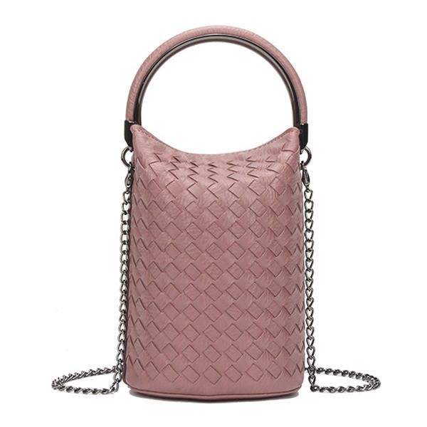 Bolsos Para Teléfono De Tejido Para Mujer Mini Bolsos De Hombro Bolsos Cruzados Con Cubo De Cadena