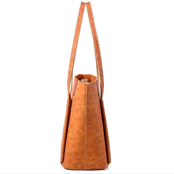 Bolsos Vintage Casuales Para Mujer Hombro De Cubo De Gran Capacidad