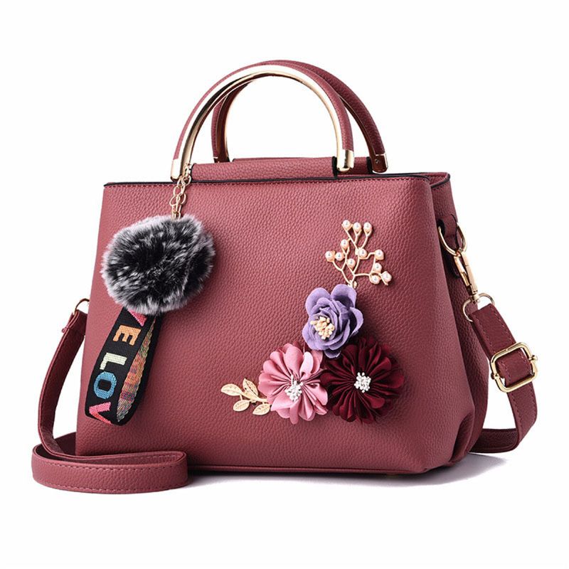 Carteras Y Bolsos De Mano Para Mujer Bolsos De Hombro Bolso De Mano Con Asa Superior De Diseñador Para Mujer Con Cintas Y Decoración De Flores