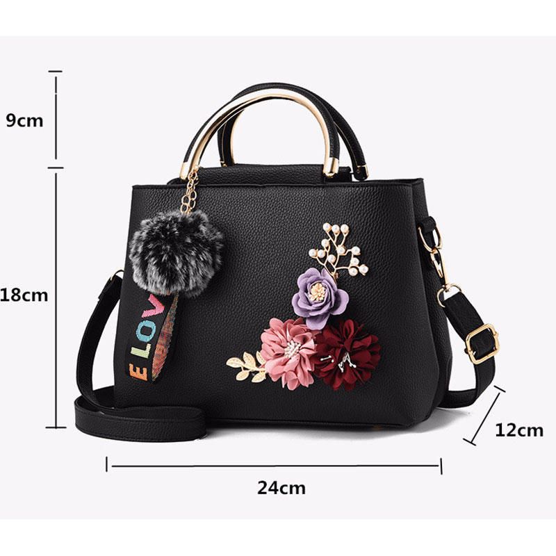 Carteras Y Bolsos De Mano Para Mujer Bolsos De Hombro Bolso De Mano Con Asa Superior De Diseñador Para Mujer Con Cintas Y Decoración De Flores