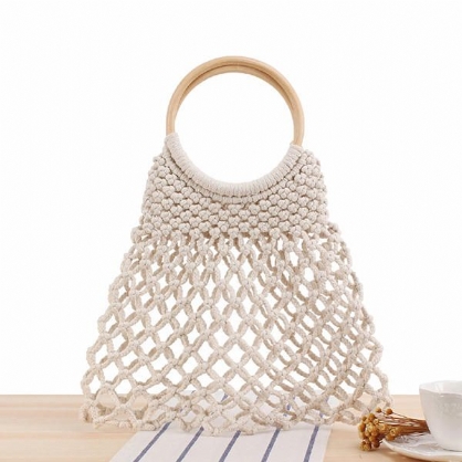 Casual Fabrics Net Beach Bag Bolso Sólido Para Mujer