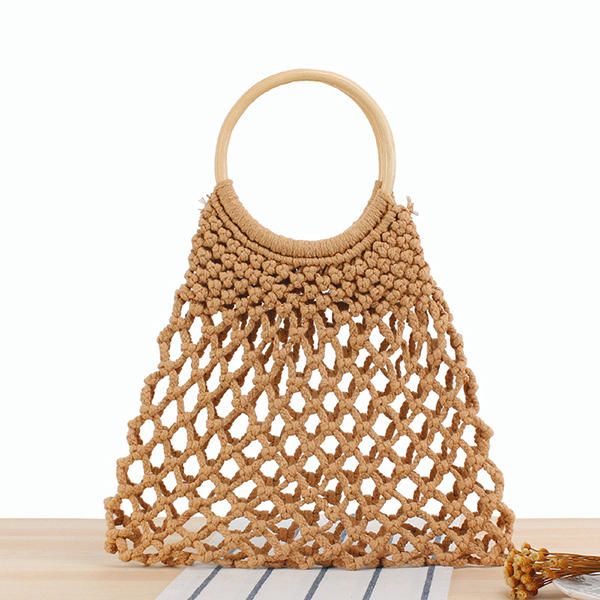 Casual Fabrics Net Beach Bag Bolso Sólido Para Mujer