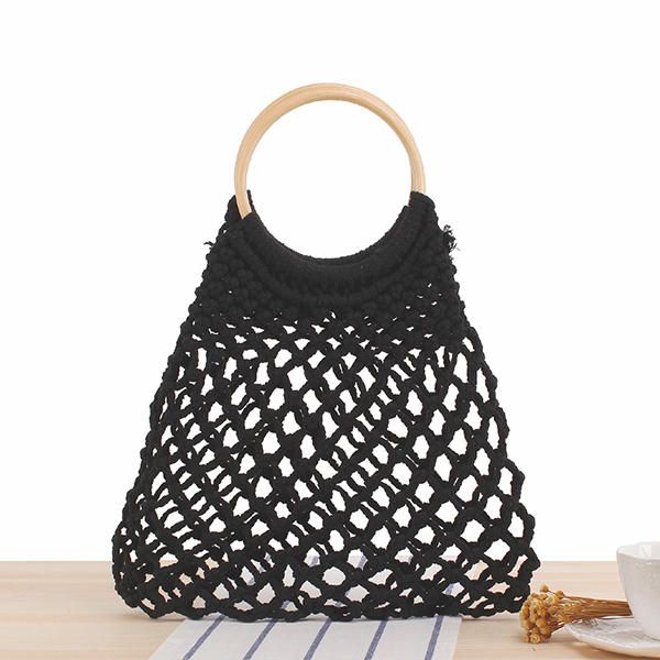 Casual Fabrics Net Beach Bag Bolso Sólido Para Mujer