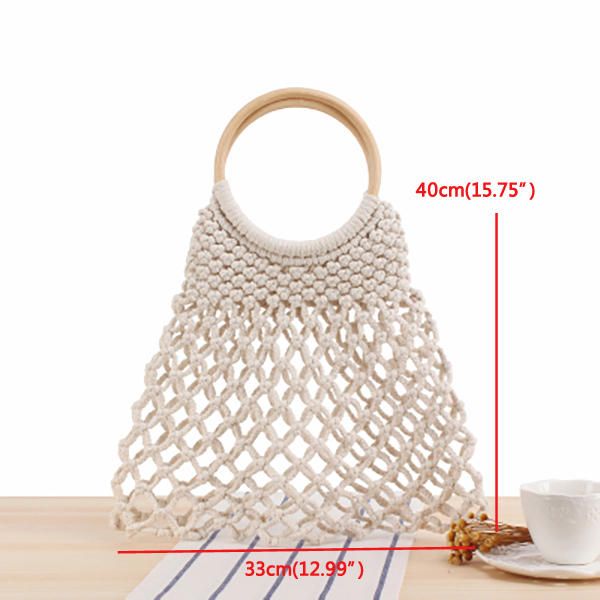 Casual Fabrics Net Beach Bag Bolso Sólido Para Mujer