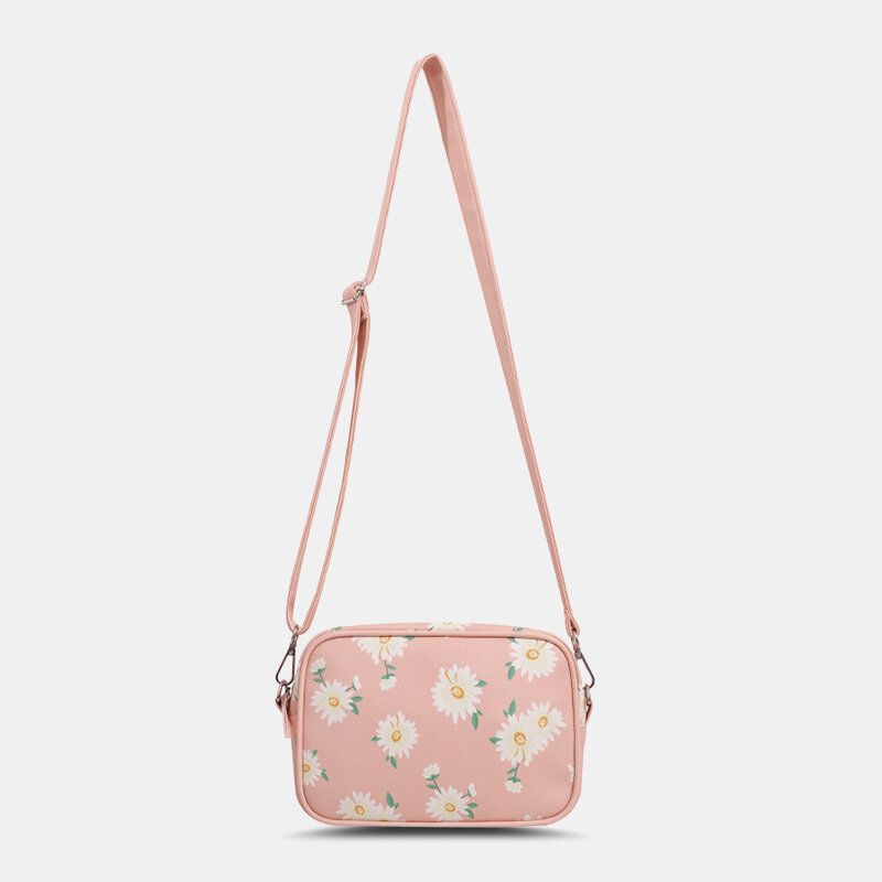 Cuero De Mujer Margarita Pequeña Patrón De Girasol Bolso Casual Salvaje Bolso Bandolera Bolsos Cruzados