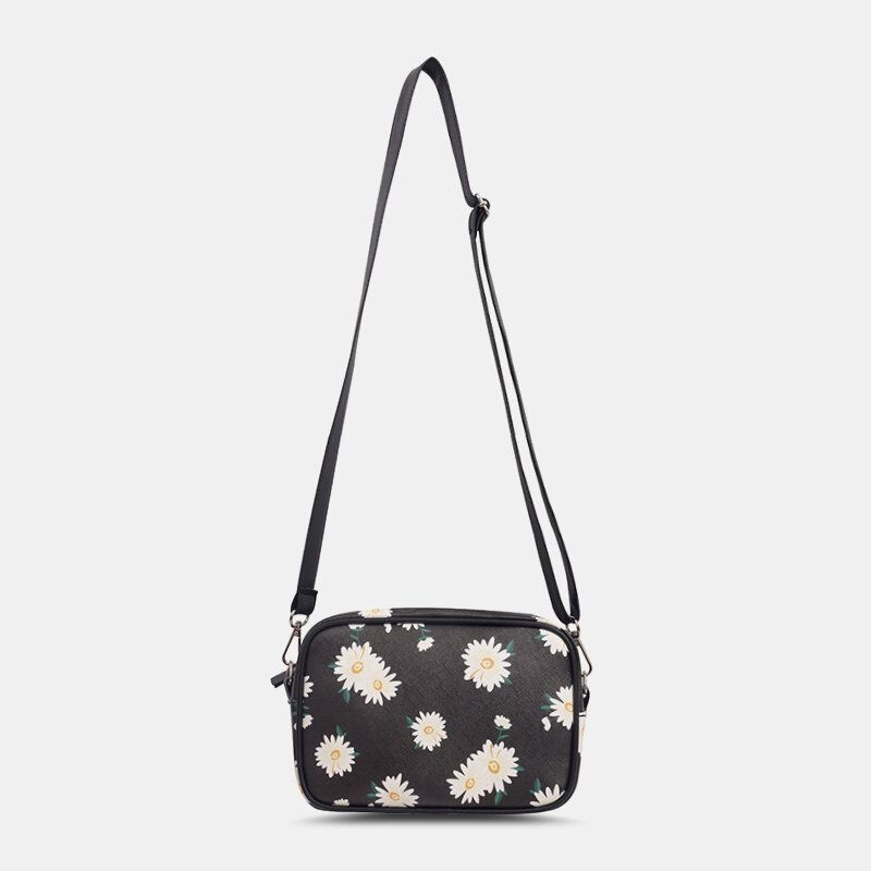 Cuero De Mujer Margarita Pequeña Patrón De Girasol Bolso Casual Salvaje Bolso Bandolera Bolsos Cruzados