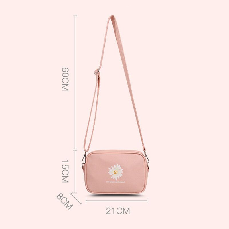 Cuero De Mujer Margarita Pequeña Patrón De Girasol Bolso Casual Salvaje Bolso Bandolera Bolsos Cruzados