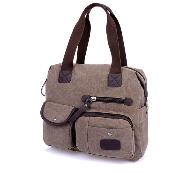 Hombres Mujeres Vintage Canvas Bag Shoulder Messenger Handbag