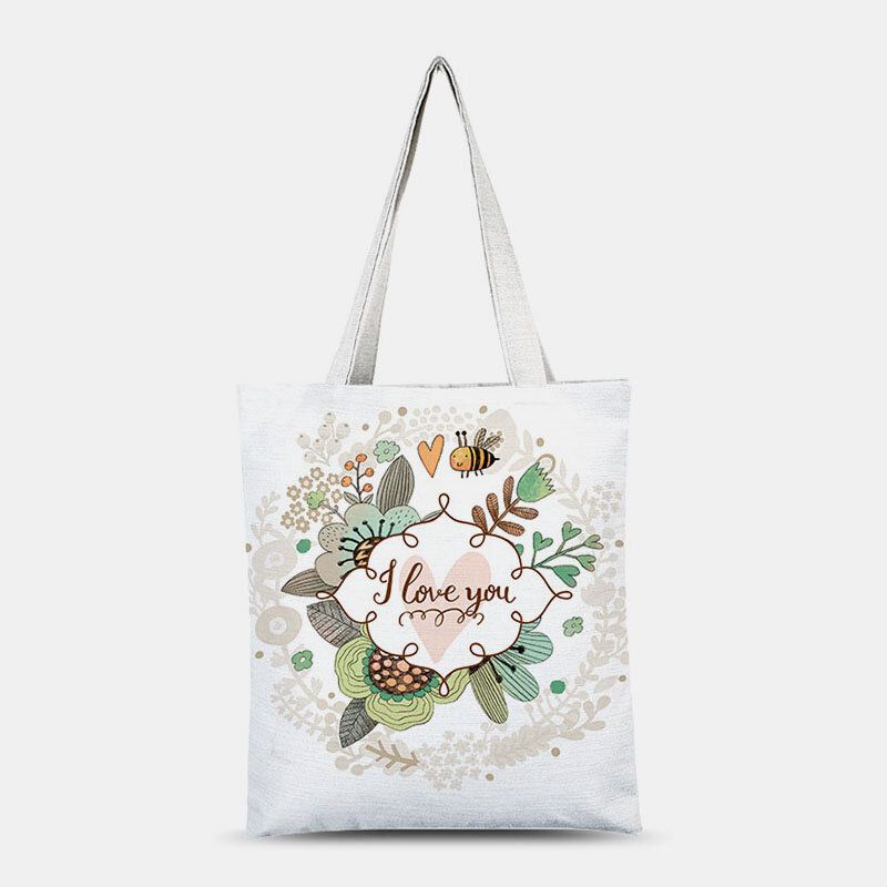 Lona De Mujer Conejo Lindo Flores Huevos De Colores Feliz Pascua Bolso De Hombro Bolso Tote